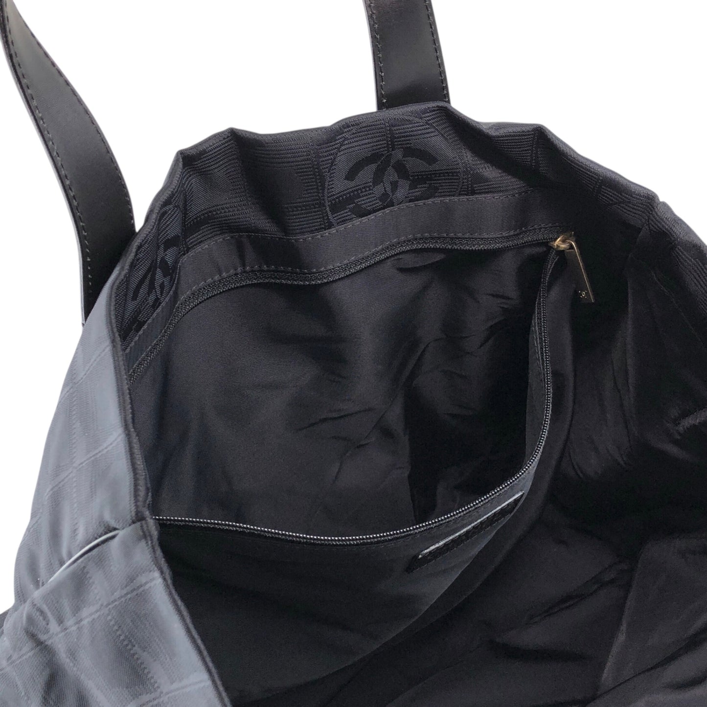 CHANEL New Travel Line Totebag Black Vintage tnjpfz