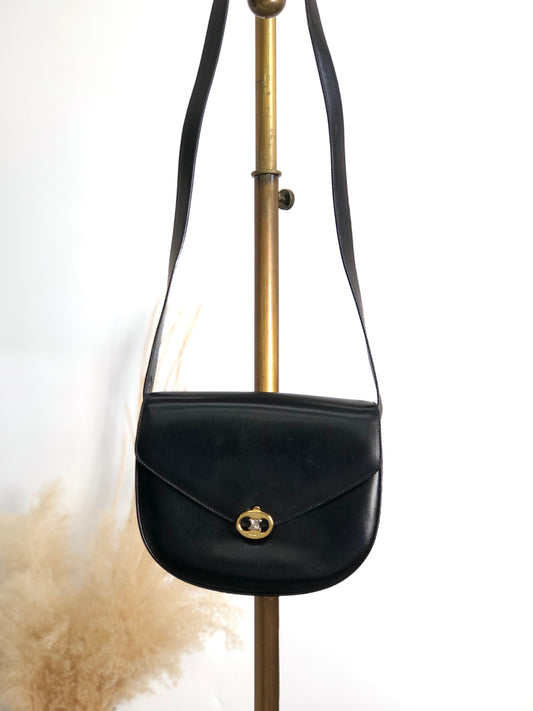 CELINE Blason Shoulder bag Black Vintage a6pwvz