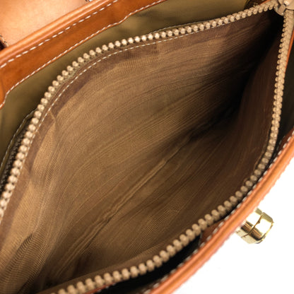 CELINE Macadam Blason Turn Lock Shoulder bag Hobobag Beige Vintage jniidp