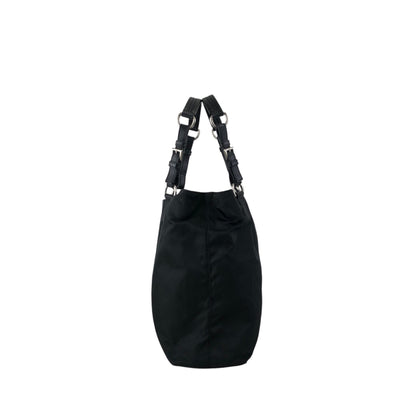 PRADA Tessuto Triangle Logo Totebag Black Vintage 4f8fnv