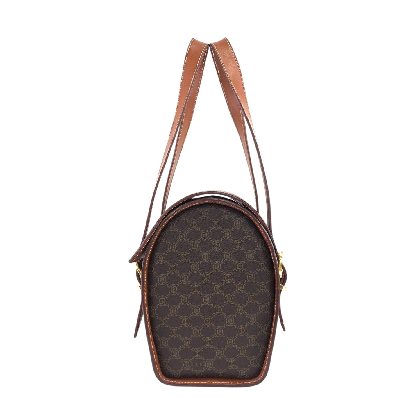 CELINE Macadam Triomphe Handbag Vanity bag Brown Vintage bfhyyr