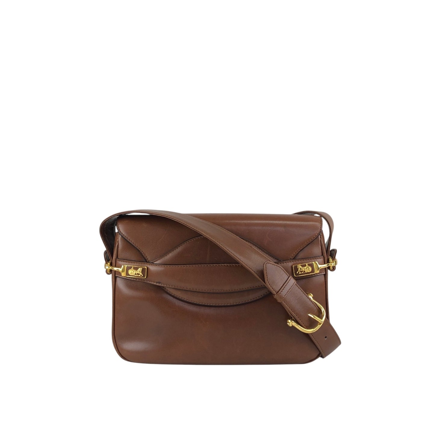 CELINE Horse Carriage Shoulder bag Brown Vintage ggiycy