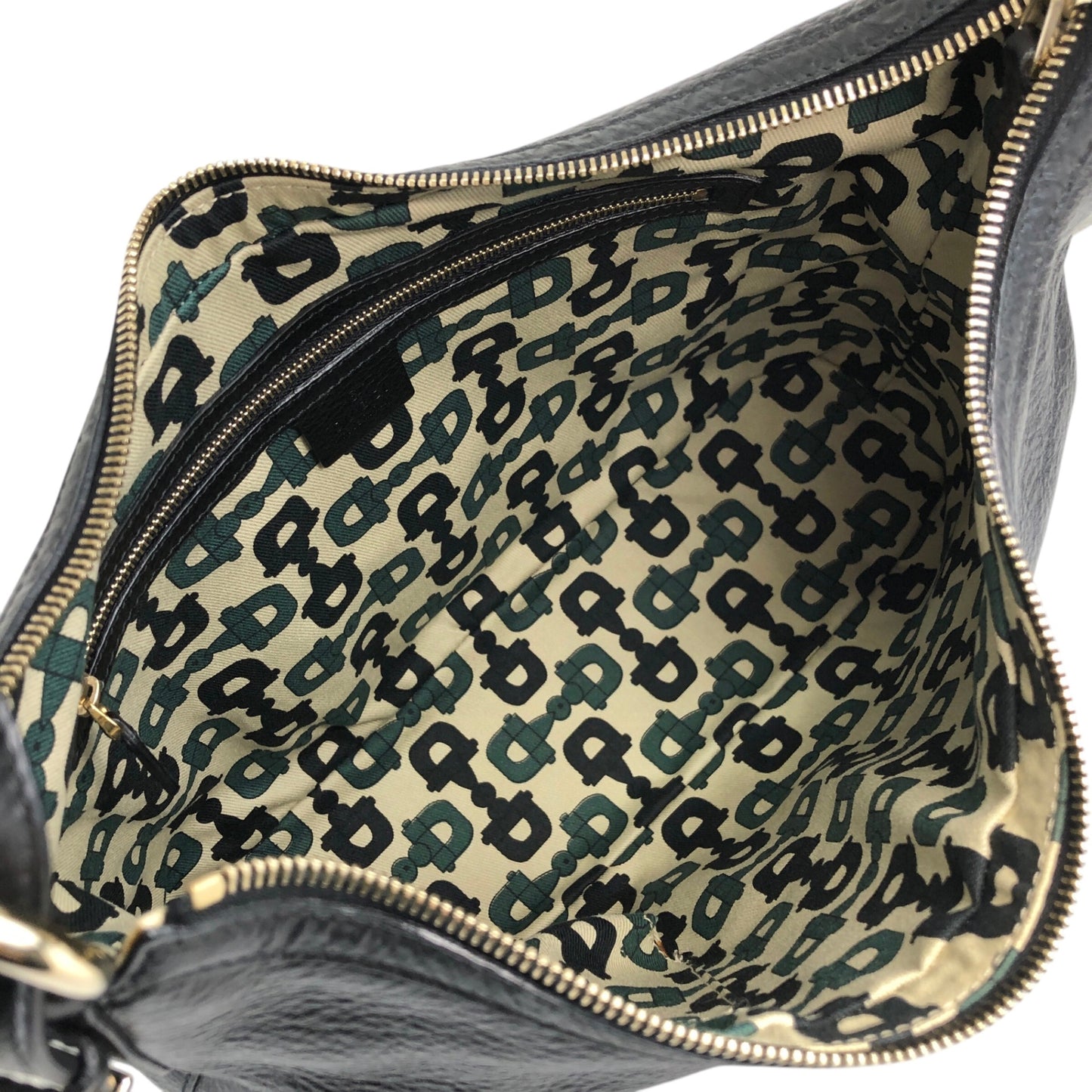 GUCCI Logo Shoulder bag Hobobag Black Vintage 7u7kf6