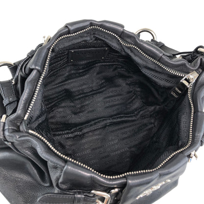 PRADA Logo Shoulder bag Black Vintage en8d2i