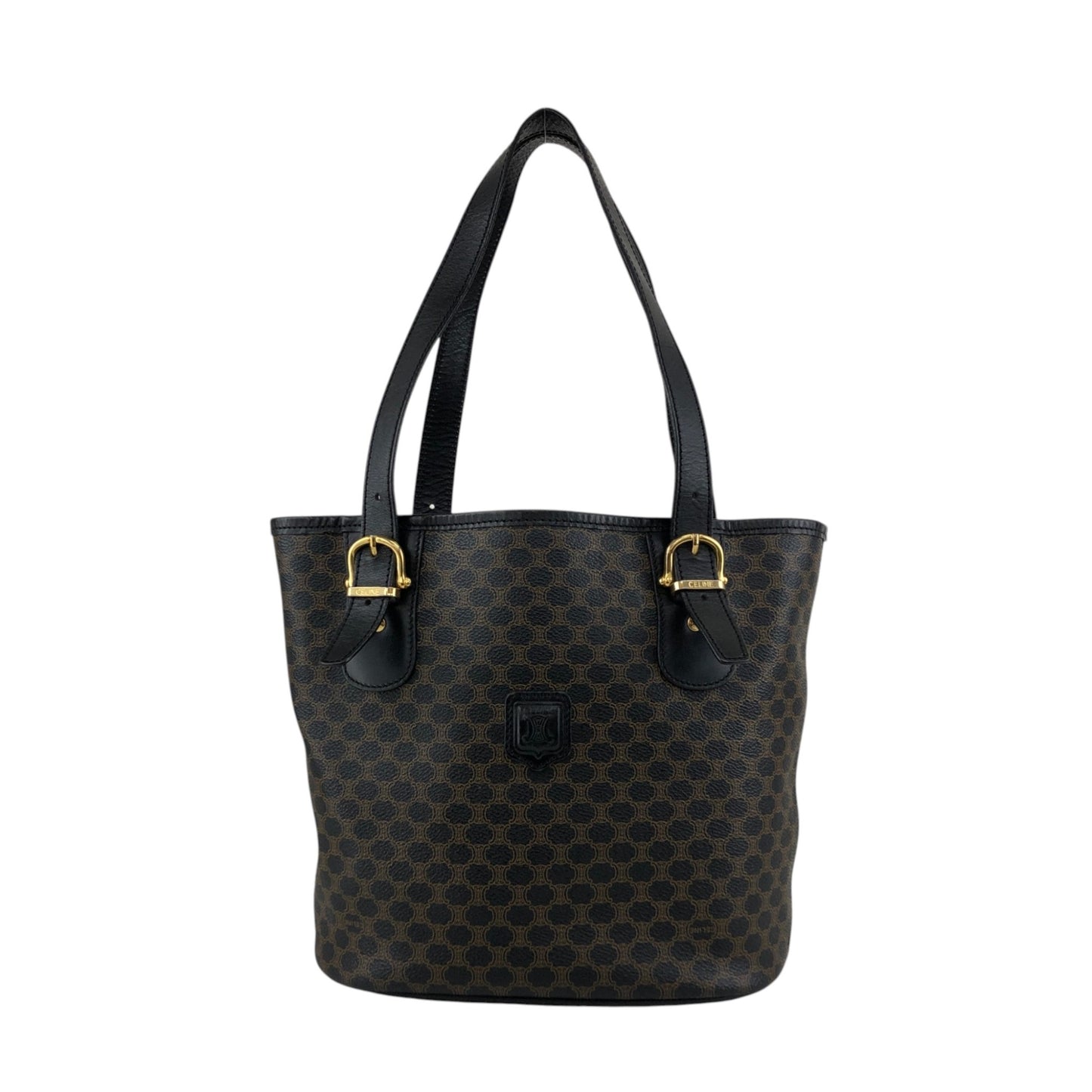 CELINE Macadam Blason Handbag Totebag Black Vintage yfc8n7