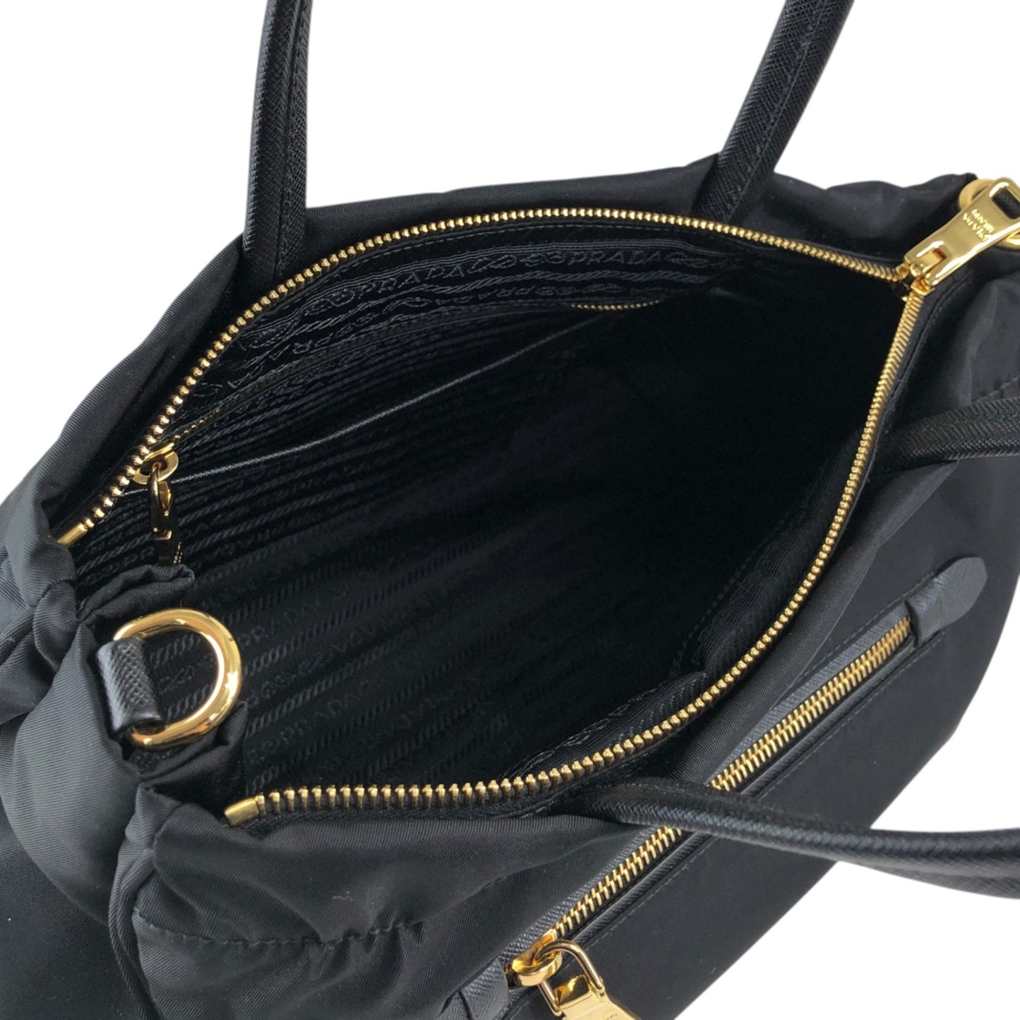 PRADA Logo Two-way Small Boston bag Shoulder bag Black Vintage 453265