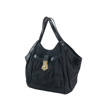 FENDI Zucca Front Buckle Handbag Black Vintage evvwep