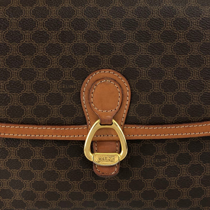 CELINE Macadam Horse Bit Shoulder bag Brown Vintage mcvths