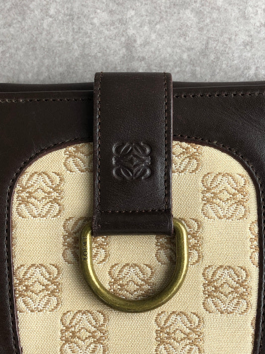 LOEWE Anagram Folded Wallet Beige Vintage etbwwx
