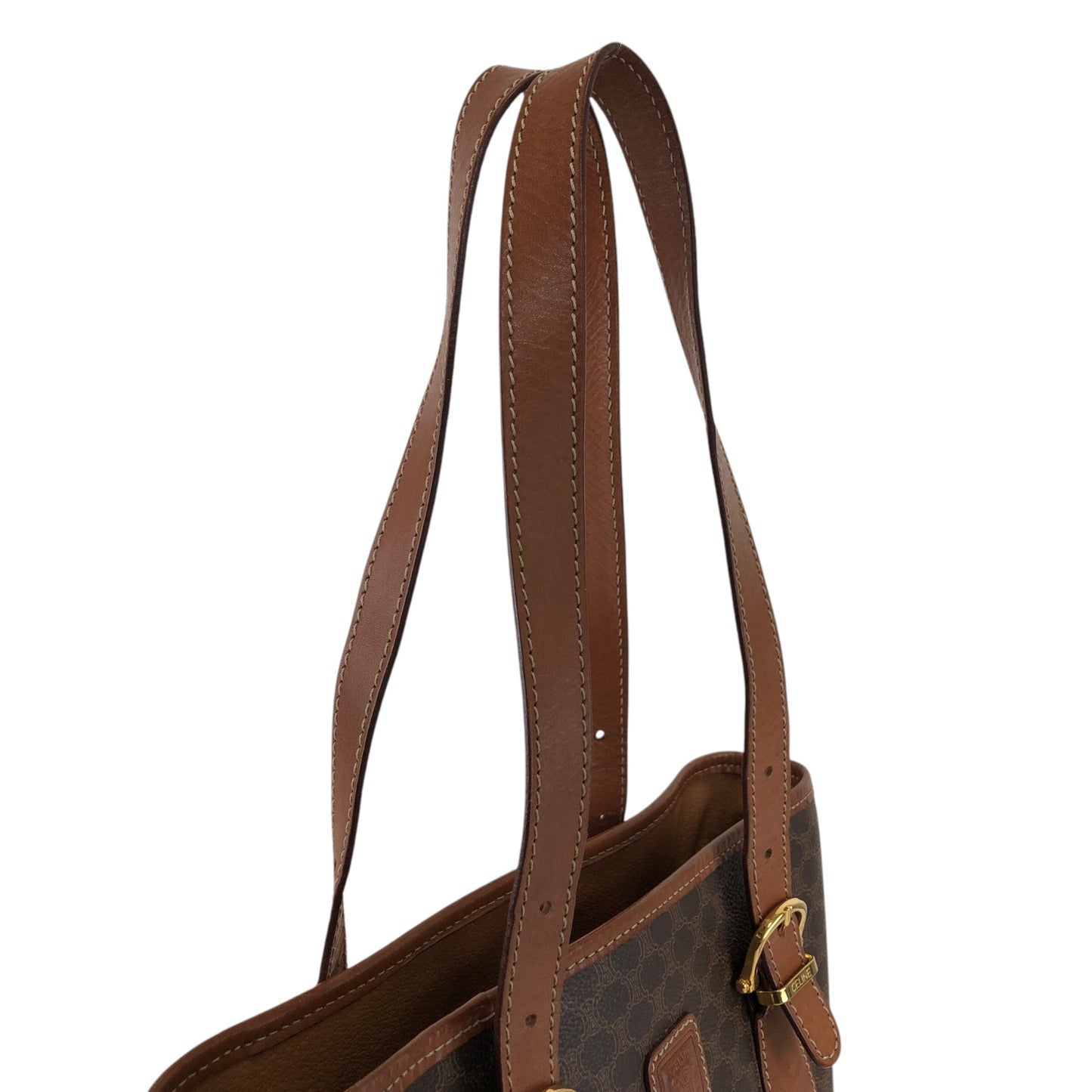 CELINE Macadam Blason Handbag Shoulder bag Brown Vintage 68dy6u