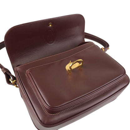 Cartier Horse Bit Shoulder bag Bordeaux Vintage ff8ayd