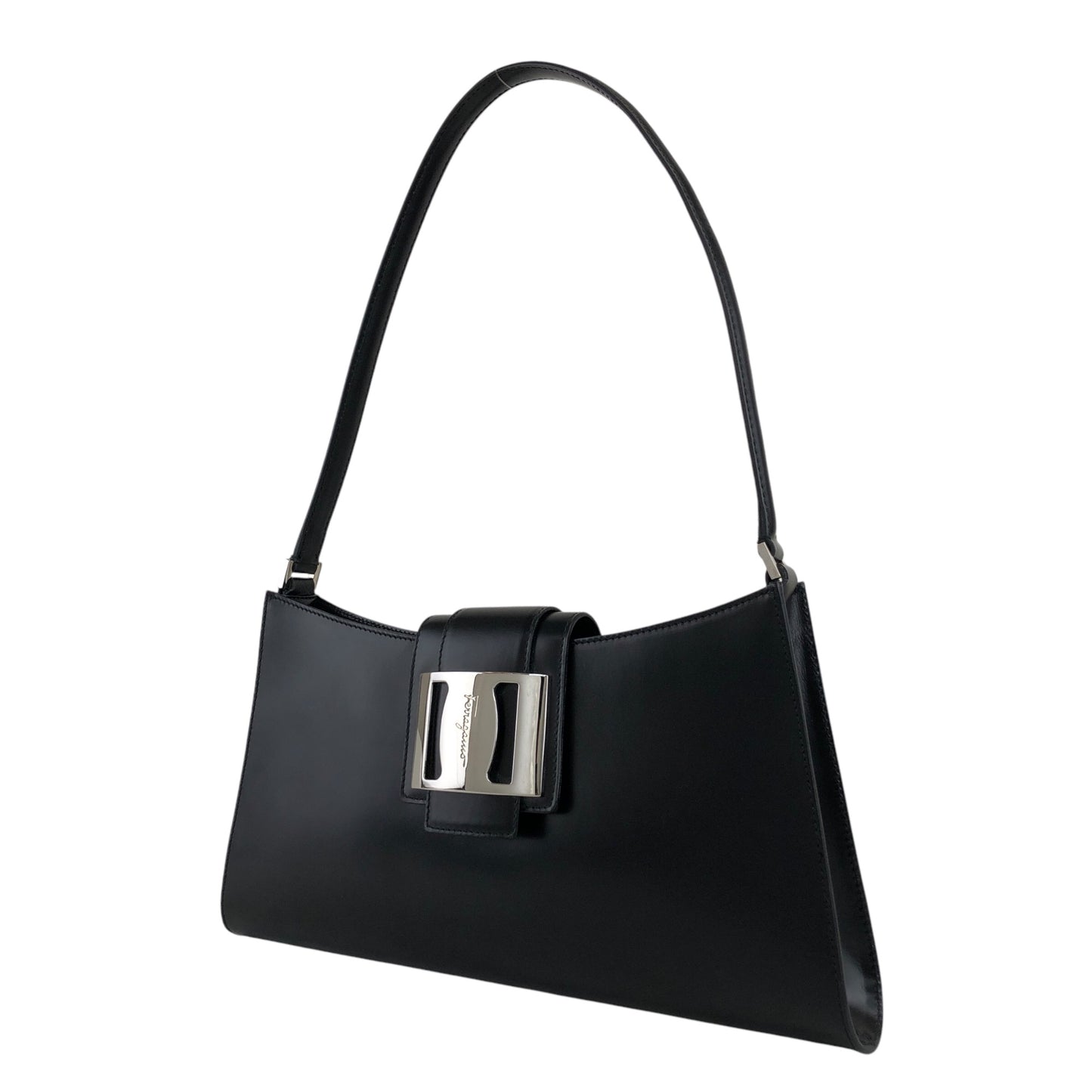 Salvatore Ferragamo Gancini Shoulder bag Black Vintage psuefg