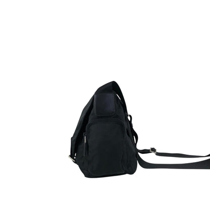 PRADA Tessuto Triangle Logo Side Pocket  Shoulder bag Black Vintage kedmv3