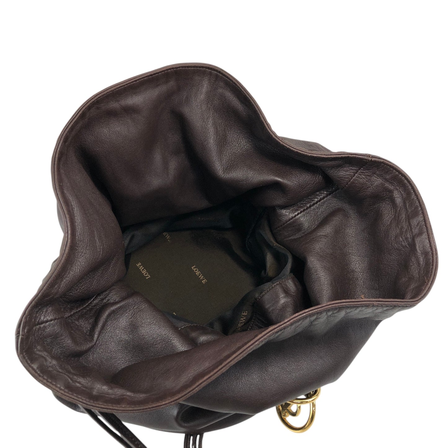 LOEWE Anagram Drawstring Shoulder bag Brown Vintage 7ep7z7