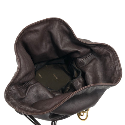 LOEWE Anagram Drawstring Shoulder bag Brown Vintage 7ep7z7
