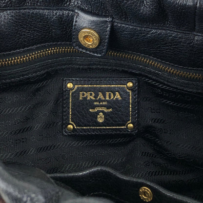 PRADA Logo Handbag Totebag Black Vintage dcjbha