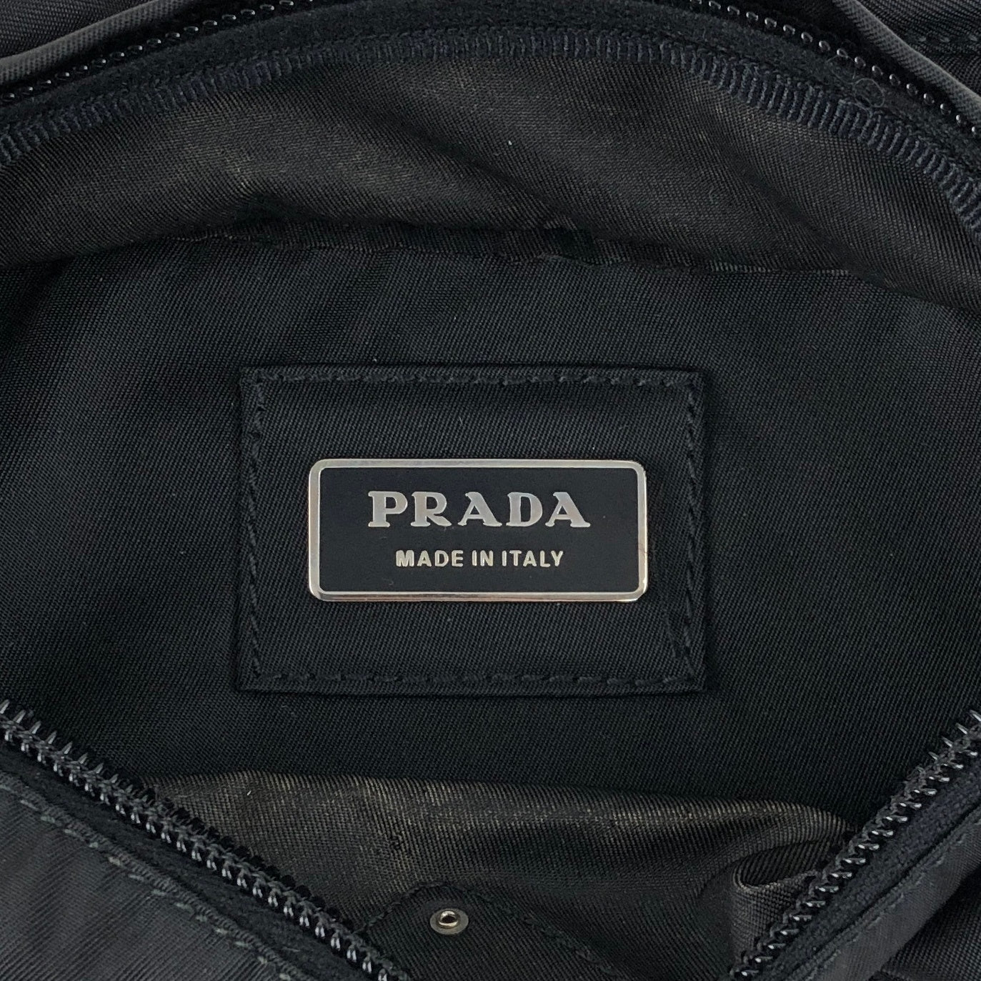 PRADA Tessuto Triangle Logo Sling bag Black Vintage hpnycc