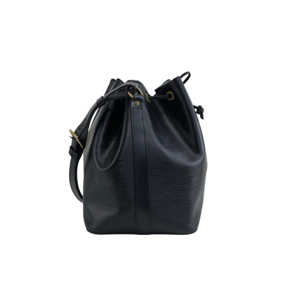 LOUIS VUITTON Epi Drawstring Shoulder bag Black Vintage gh8xjw