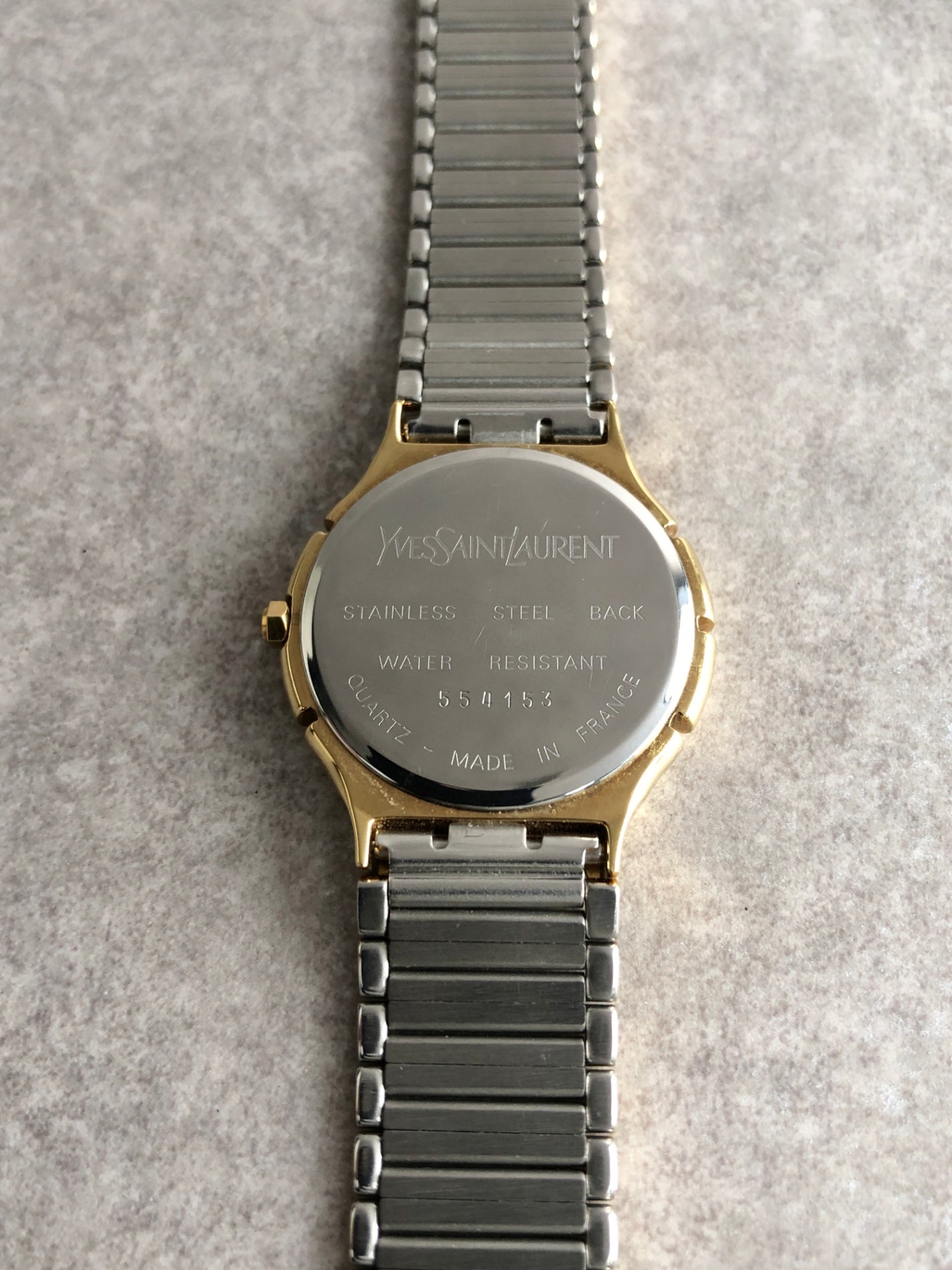 Yves Saint Laurent YSL Logo Quartz Watch 5920-H15441 Vintage 64v38n