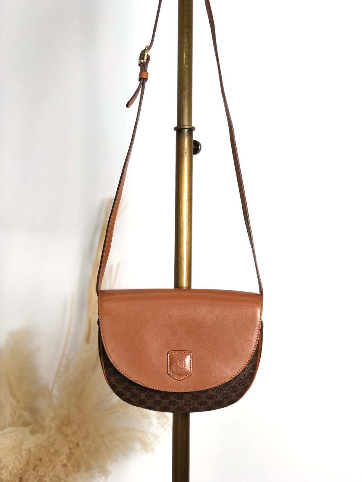 CELINE Macadam Blason Shoulder bag Brown Vintage u8j887
