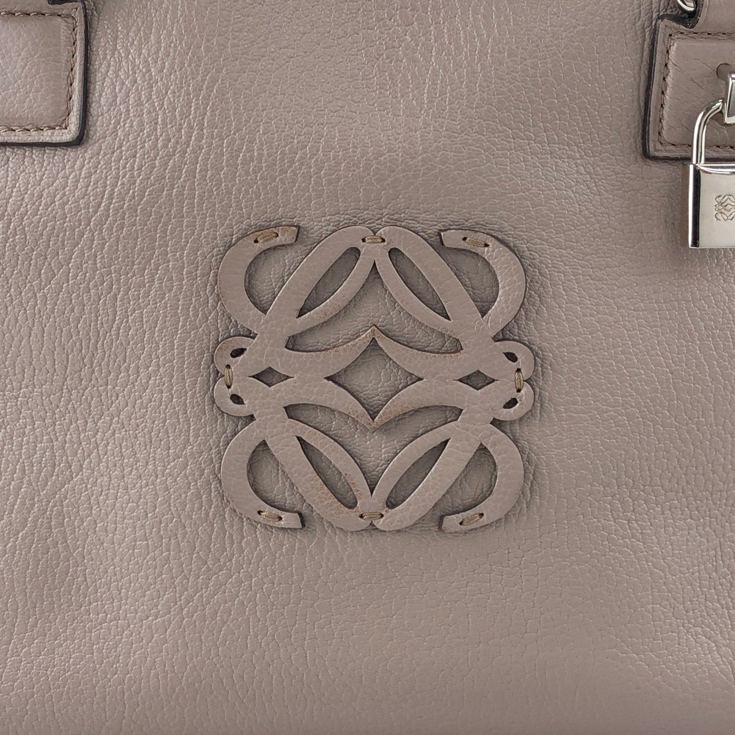 LOEWE Amazona36 Anagram Handbag Boston bag Gray Vintage mhy4fx