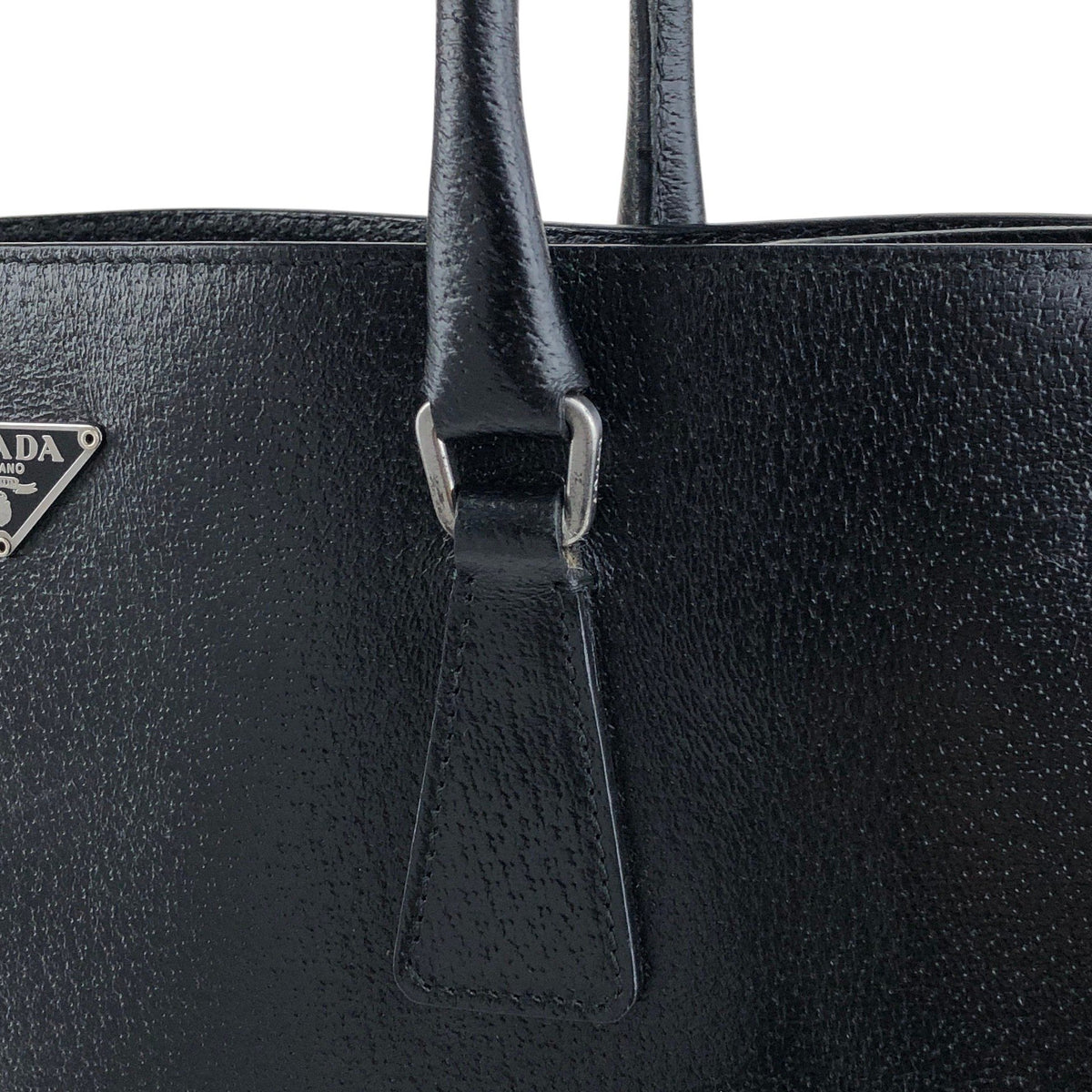 PRADA Triangle Logo Totebag Black Vintage gmc6dm