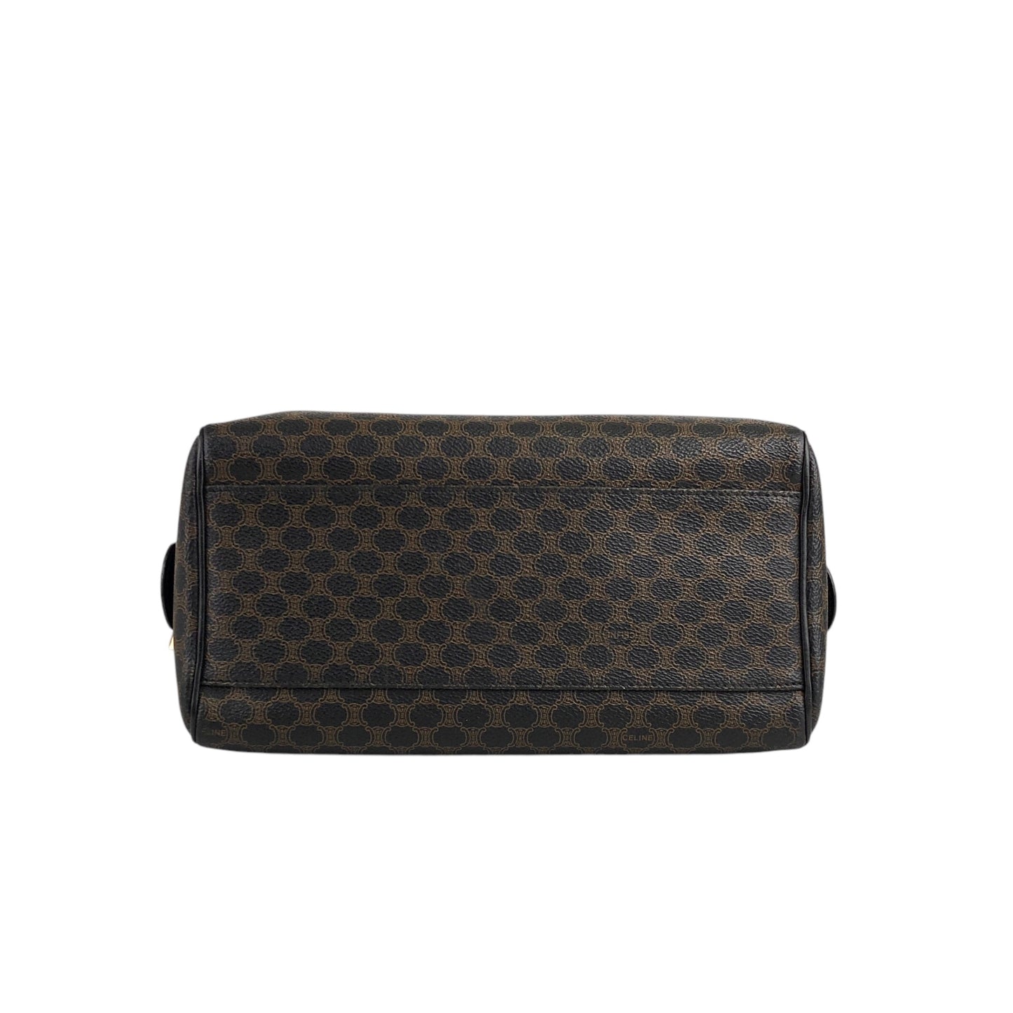 CELINE Macadam Blason Two-way Handbag Shoulder bag Black Vintage a45rtr