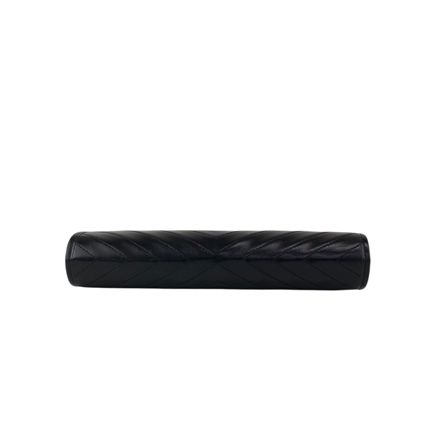 Yves Saint Laurent YSL Logo Bias Stitch Clutch bag Black Vintage b3p3mj