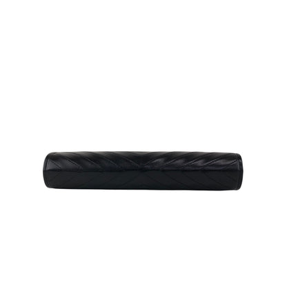 Yves Saint Laurent YSL Logo Bias Stitch Clutch bag Black Vintage b3p3mj