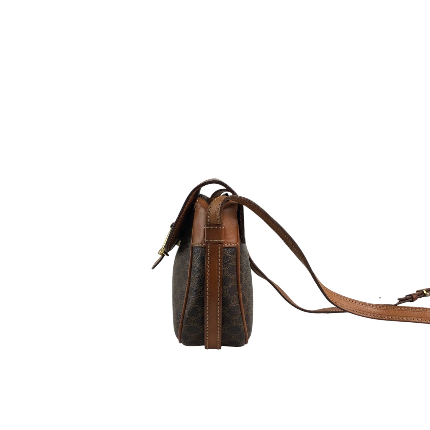 CELINE Macadam Horse Bit Shoulder bag Brown Vintage ydcmjg
