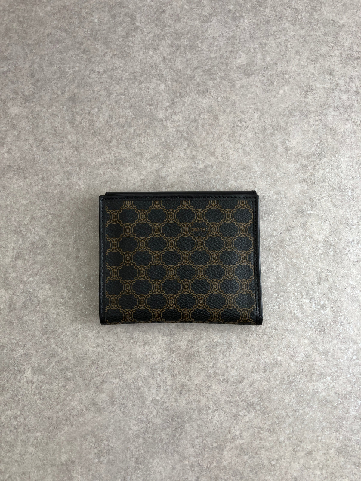 CELINE Macadam Blason Folded Wallet Black Vintage sgwg3a