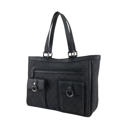 GUCCI GG Canvas Handbag Totebag Black 268639 Vintage jjx8f3