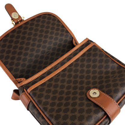 CELINE Macadam Blason Front Buckle Shoulder bag Brown Vintage bk3xcz