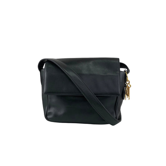 Christian Dior Logo Charm Shoulder bag Black Vintage ssswaj