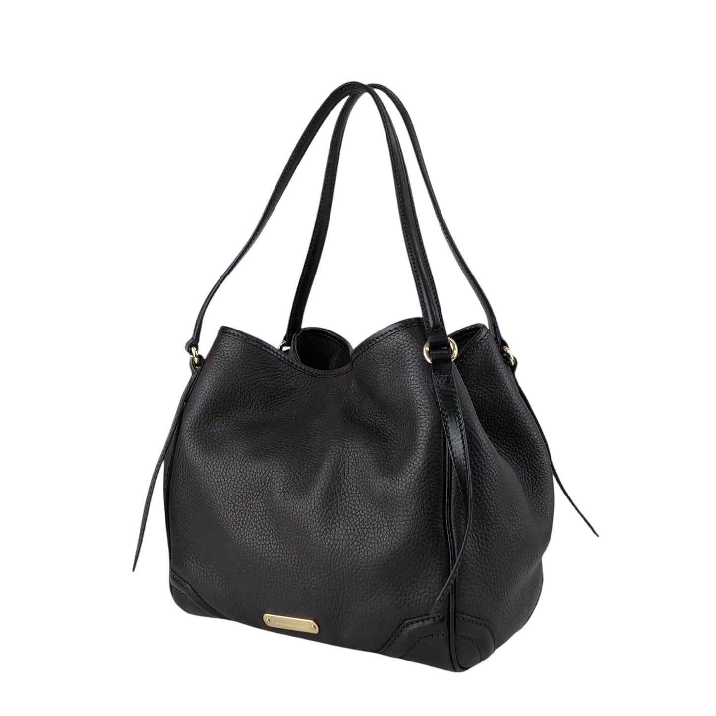 BURBERRY Logo Shoulder bag Hobobag Dark Brown Vintage czmhjj