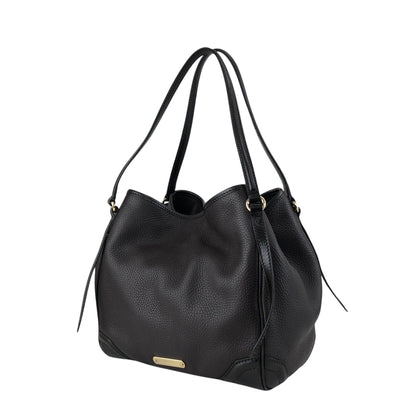 BURBERRY Logo Shoulder bag Hobobag Dark Brown Vintage czmhjj