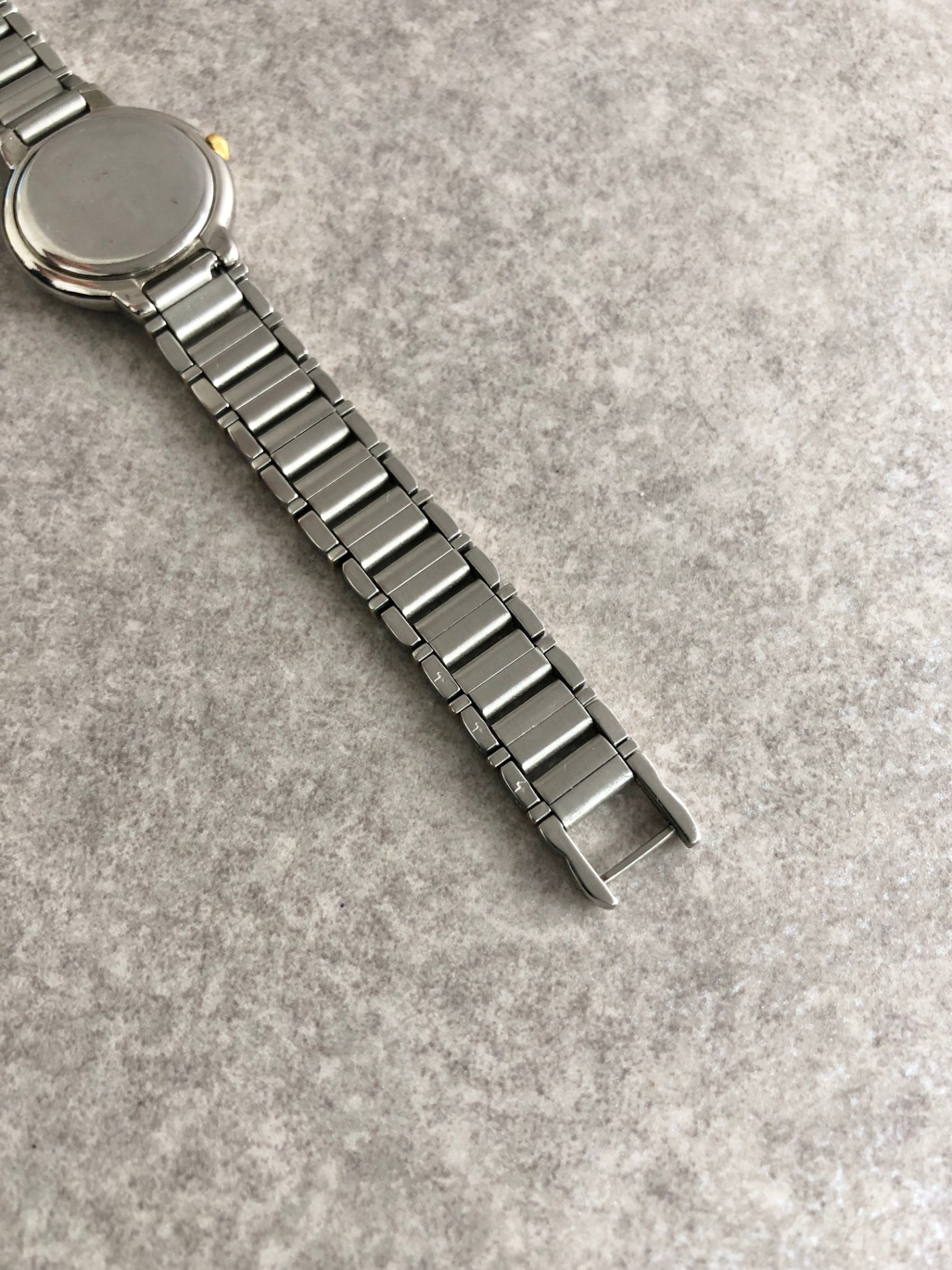 Yves Saint Laurent YSL Logo Quartz Watch Silver 5420-F45413 Vintage 8eadpy