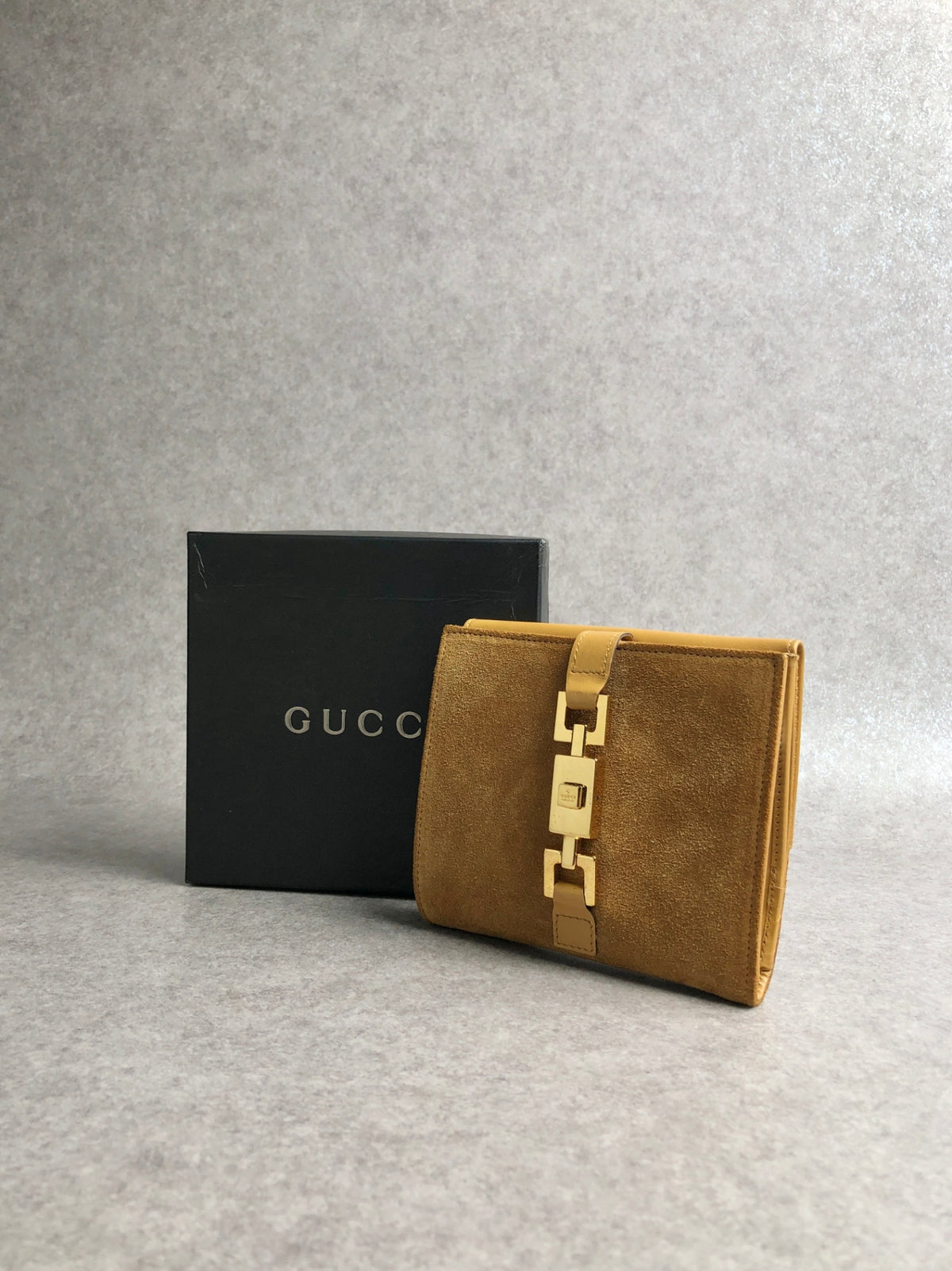GUCCI Jackie Folded Wallet Brown Vintage izy4bh