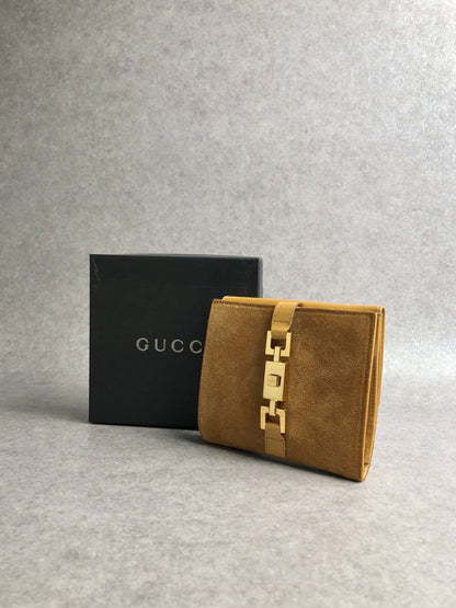 GUCCI Jackie Folded Wallet Brown Vintage izy4bh