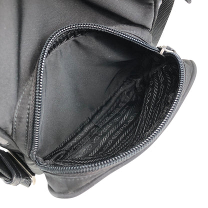 PRADA Tessuto Triangle Logo Shoulder bag Black Vintage 2ctkw3