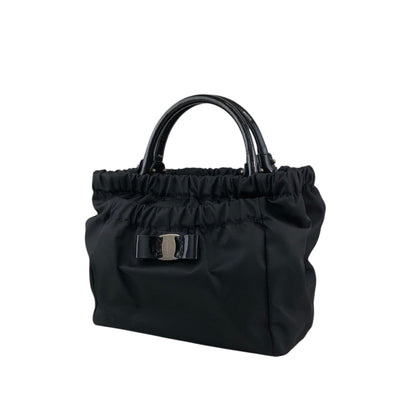 Salvatore Ferragamo Gancini Two-way Handbag Shoulder bag Black Vintage uazc8j