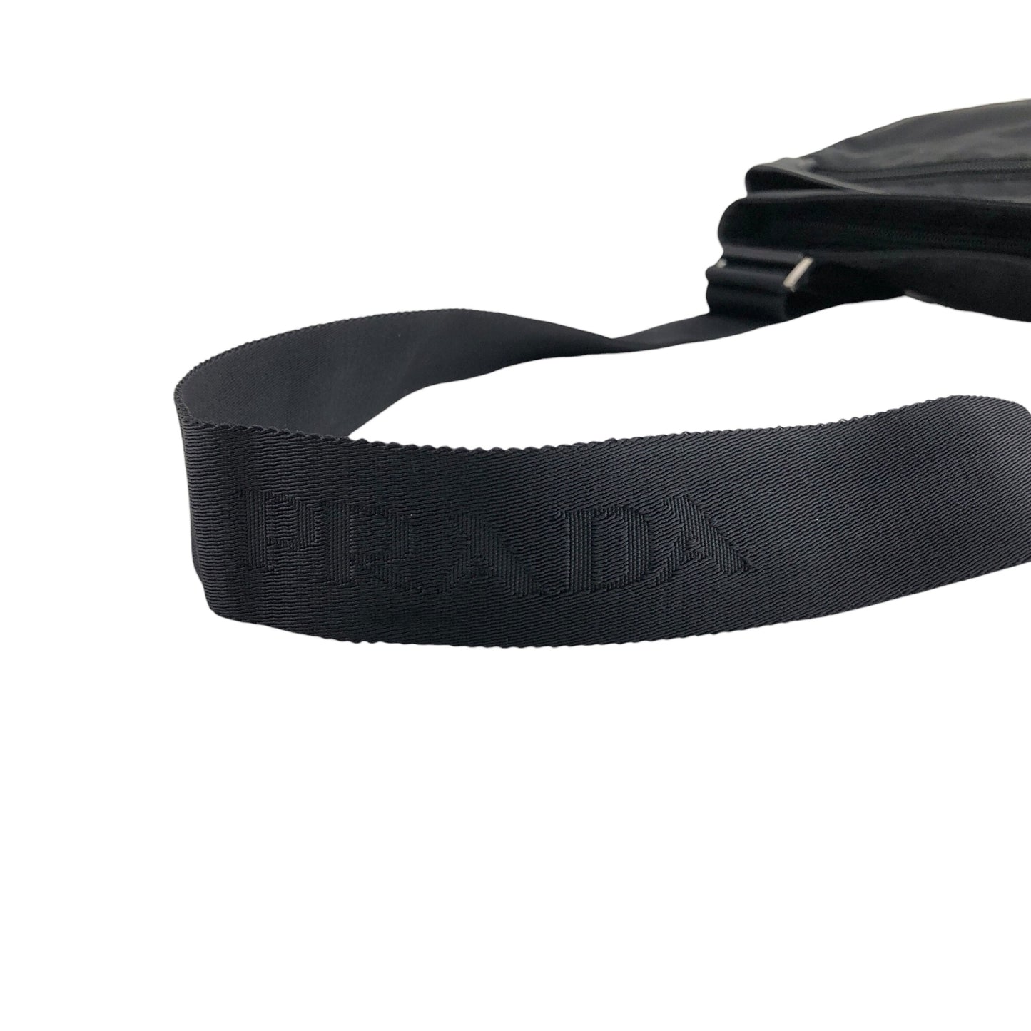 PRADA Tessuto Triangle logo Shoulder bag Black Vintage 4i8cr5