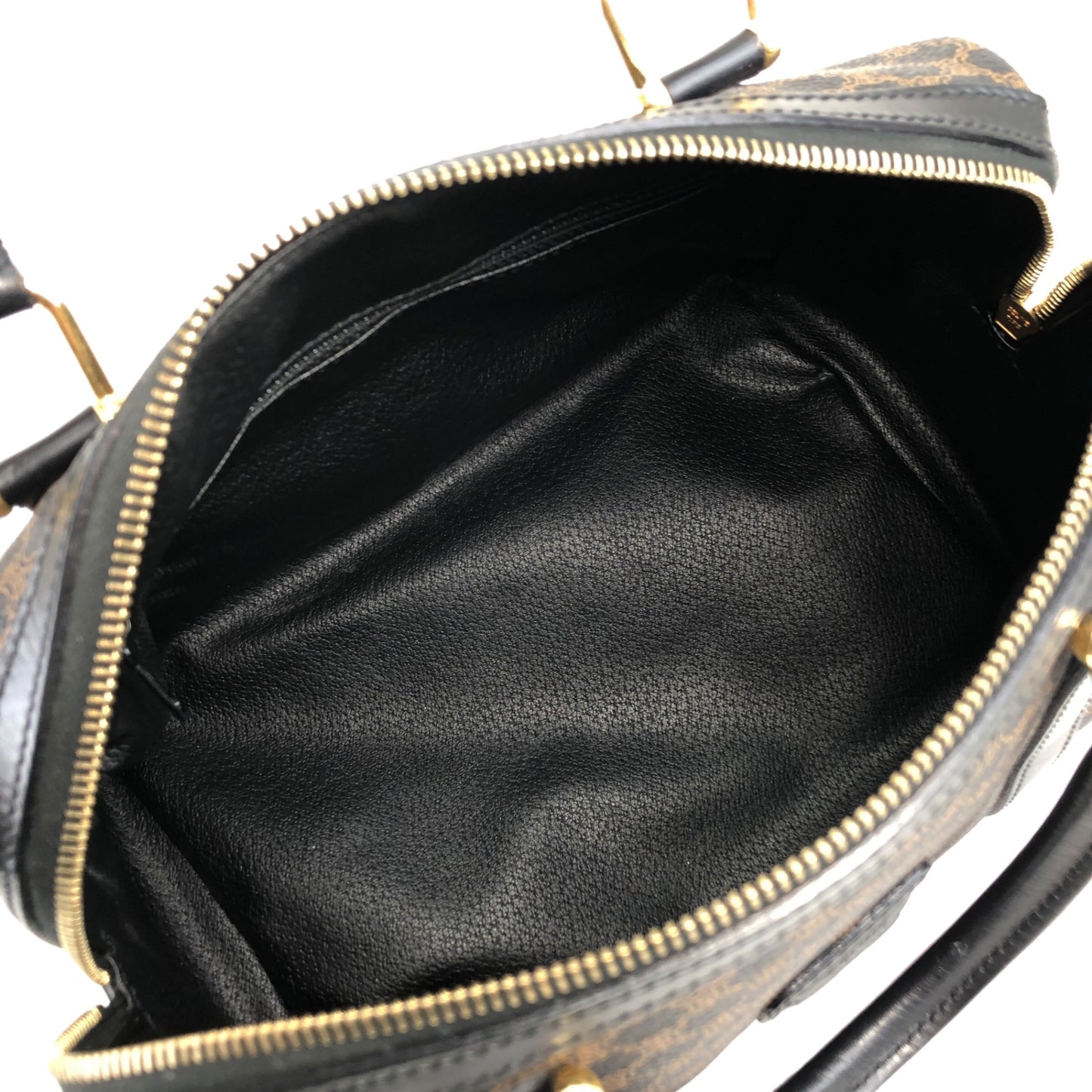 CELINE Macadam Blason Two-way Handbag Shoulder bag Black Vintage z7rpdi