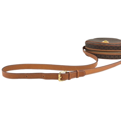 CELINE Macadam Gancini Round Shoulder bag Brown Vintage f76bfn