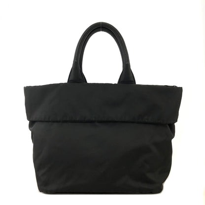 PRADA Triangle Logo Logo Motif Nylon Reversible Handbag Black Vintage arvf8t