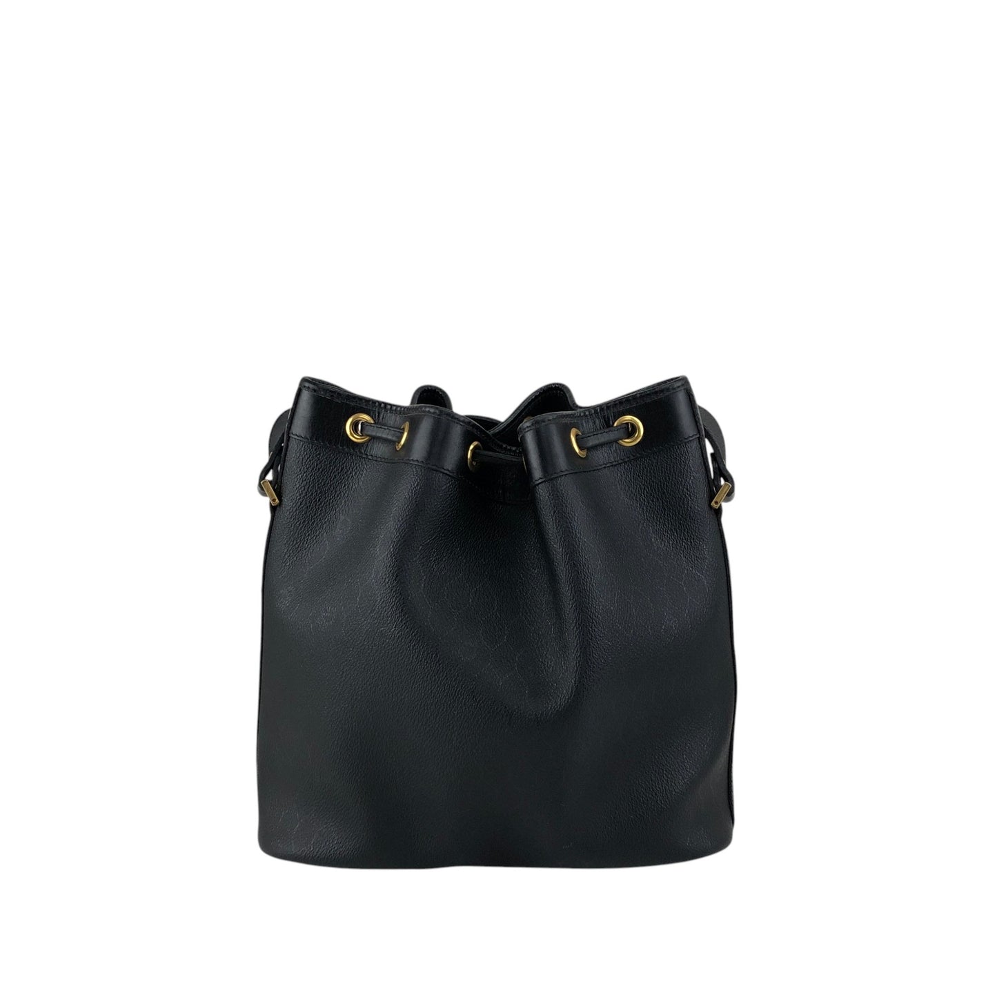 Christian Dior Logo Drawstring Shoulder bag Black Vintage amjphh