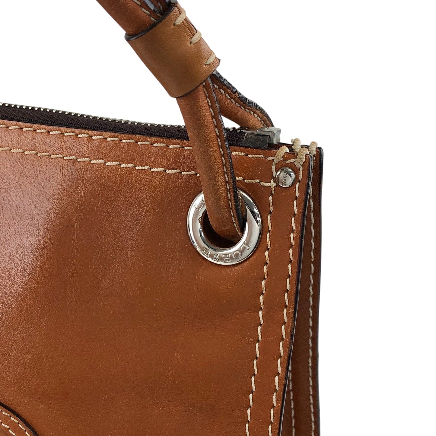 LOEWE Anagram Logo Shoulder bag Brown Vintage zn7dze