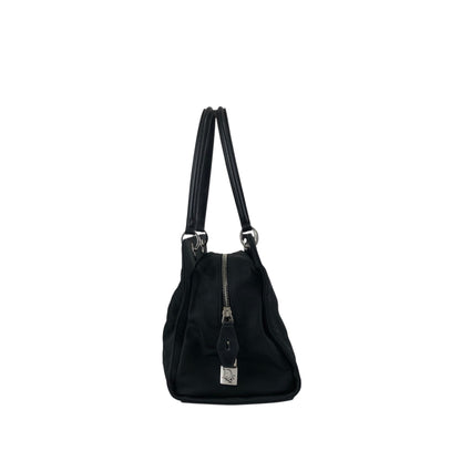 Christian Dior Cannage Logo Charm Handbag Black Vintage bceacw