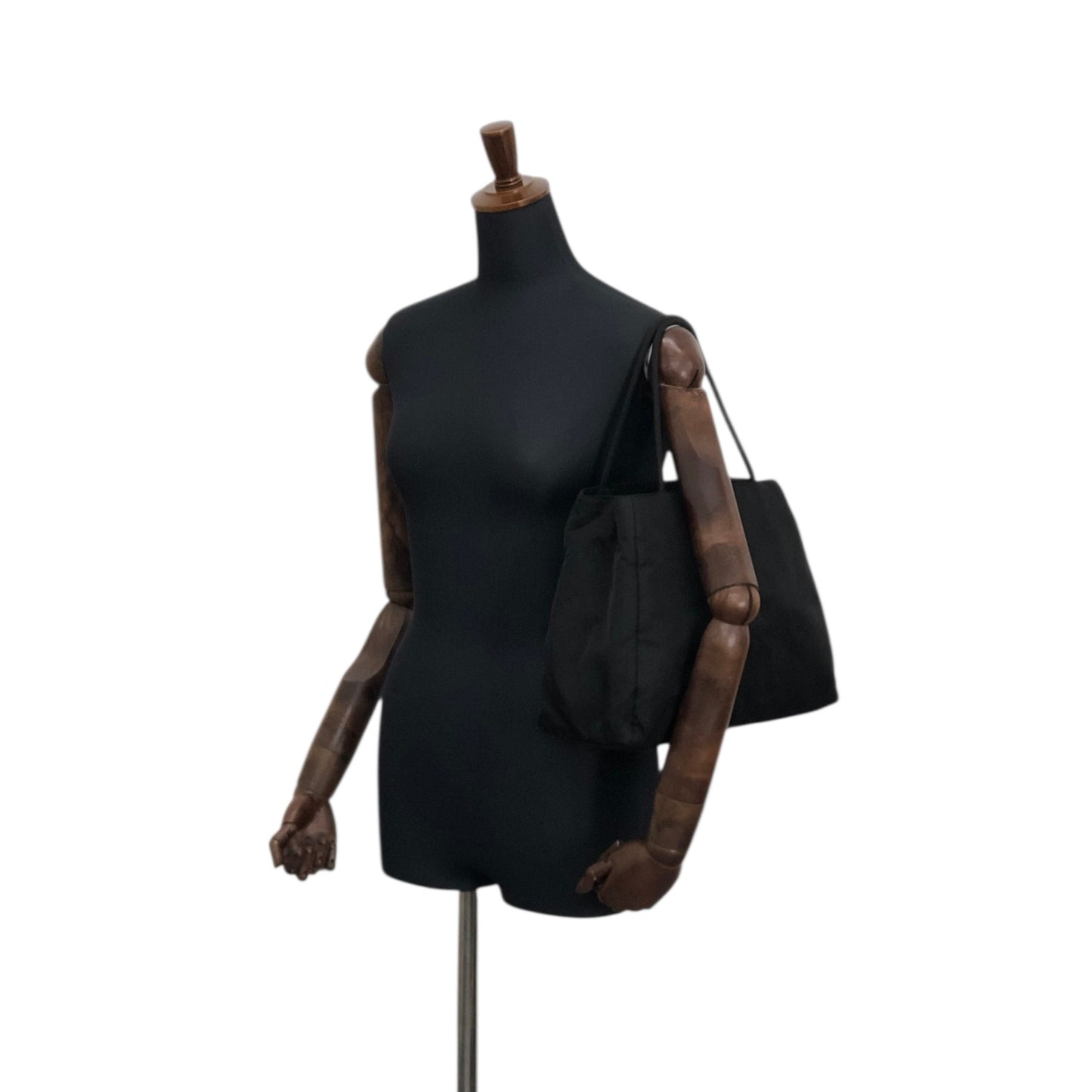 PRADA Tessuto Triangle Logo Side Pocket Totebag Black Vintage iwt8yv