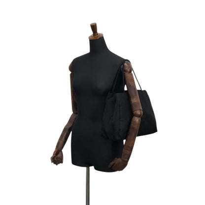 PRADA Tessuto Triangle Logo Side Pocket Totebag Black Vintage iwt8yv